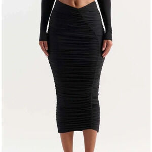 Naked Wardrobe Black Midi Skirt